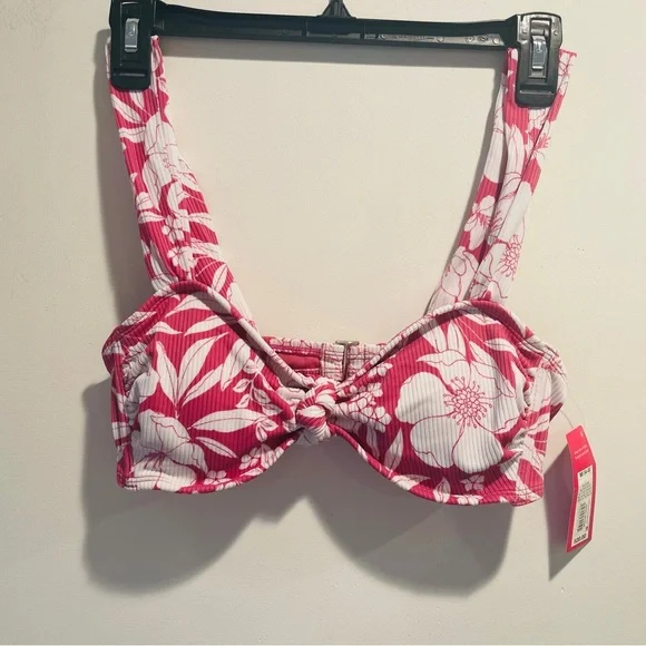 Xhilaration Juniors' Ribbed Knot-Front Bralette Bikini Top Medium Size - Picture 6 of 15